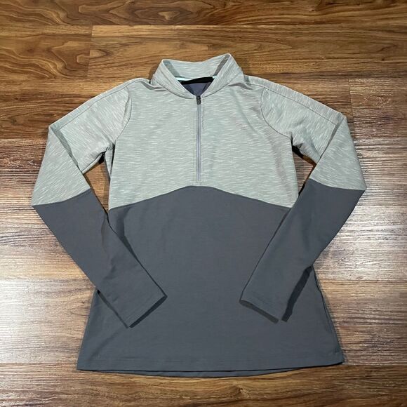 Under Armour Cold Gear Fitted Gray 1/4 Zip Mock Neck Pullover Sweater Womens S - Picture 1 of 5
